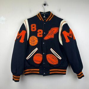 Vintage 1993 Marshall Tiger Marching Band Wool Varsity Jacket Rare Size S